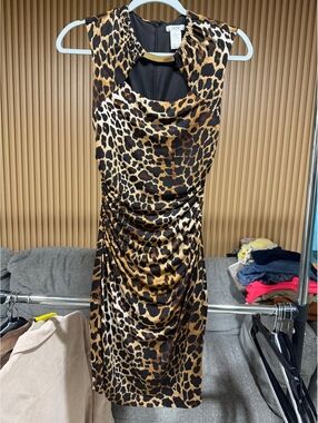 Cache Leopard Print Dress Women’s Size 2